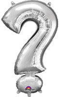 Mini Folienballon Symbol ? silber 40cm