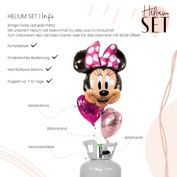 Minnie Mouse Forever Ballonbouquet-Set mit Heliumbehälter 3