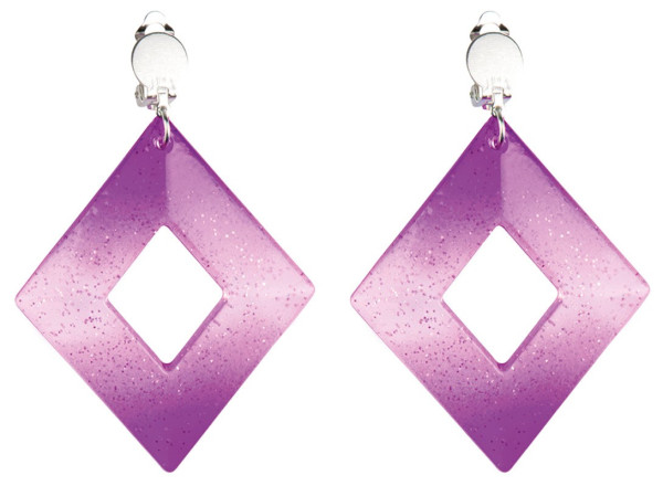 Violette glitter diamanten oorbellen 2