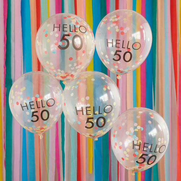 5 Milestone 50`th Eco Balloons 30cm