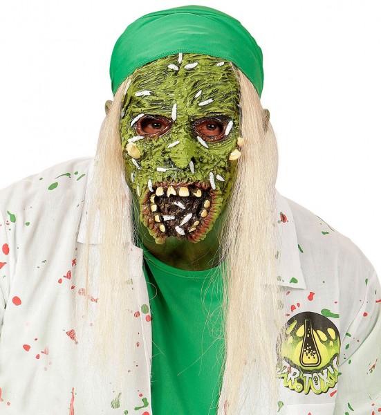 Masque de zombie vert Alien Virus 2