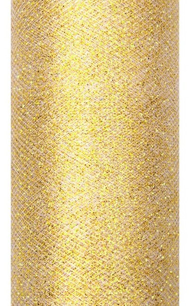 Glitter tulle Estelle guld 9m x 15cm