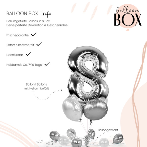 Ballongruß in der Box Silver 8 5er Set 3