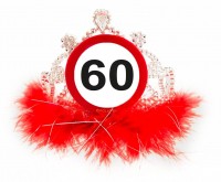 Señal de carretera 60 cumpleaños corona