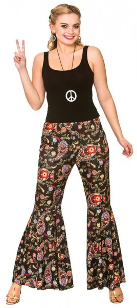 Pantalones de campana hippie para mujer