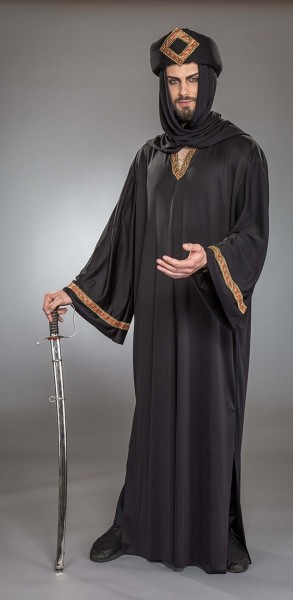 Svart Thawb Robe för män