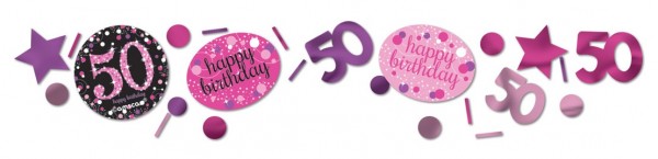 Confeti de decoración Pink 50th Birthday 34g