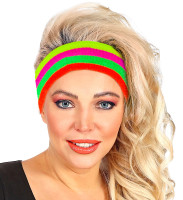 Anteprima: Fascia per capelli a righe neon multicolore