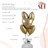 Vorschau: YOU´RE GOLD, Baby! mattes Herz Ballonbouquet-Set mit Heliumbehälter