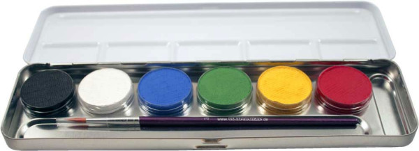 Set de maquillaje con pincel 6 colores en paleta