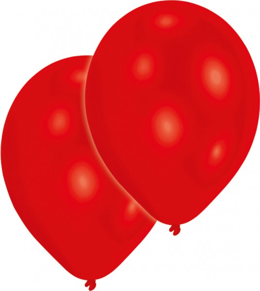 10er Set Luftballons Rot 25 cm