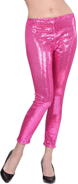 Leggings in paillettes rosa