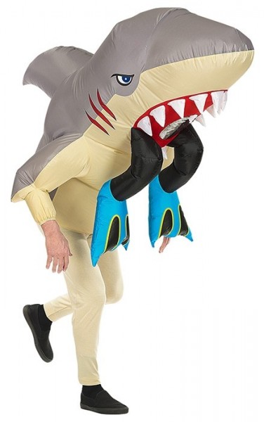 Inflatable shark attack costume for men