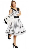 Rockabilly dress in classic white and black