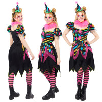Preview: Neon horror clown costume for women
