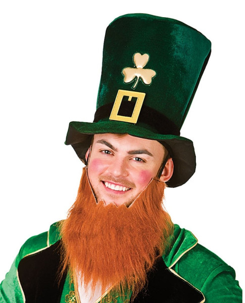 Chapeau haut de forme Saint-Patrick avec barbe