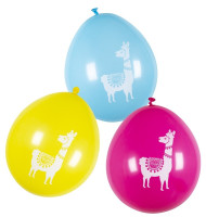 6 Llama Latex Balloons 25cm