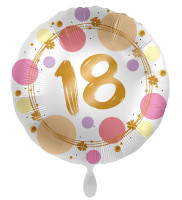 18e verjaardag ballon Happy Dots 45cm