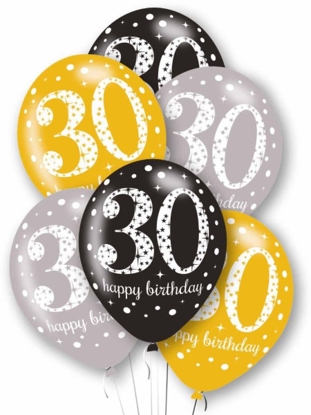 6 glamoureuze ballonnen voor de 30e verjaardag