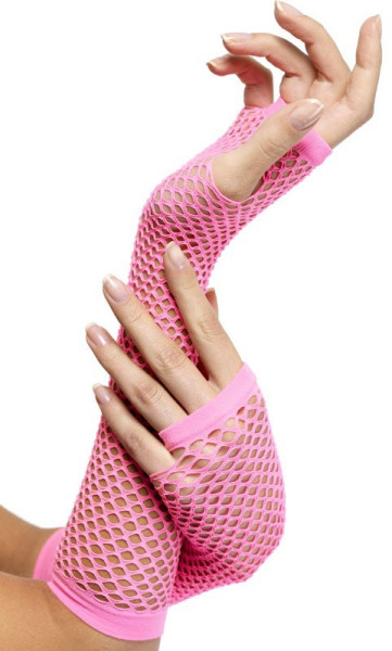 Classic pink fishnet gloves