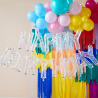 Aperçu: Ballon de confettis joyeux anniversaire transparent