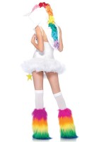 Preview: Rainbow colored unicorn hood deluxe