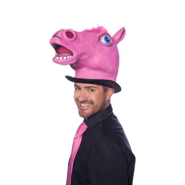 Latexmask häst i och rosa