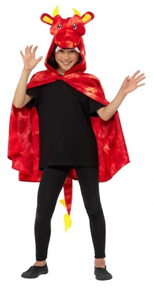 Rode draak hoofd cape voor kinderen