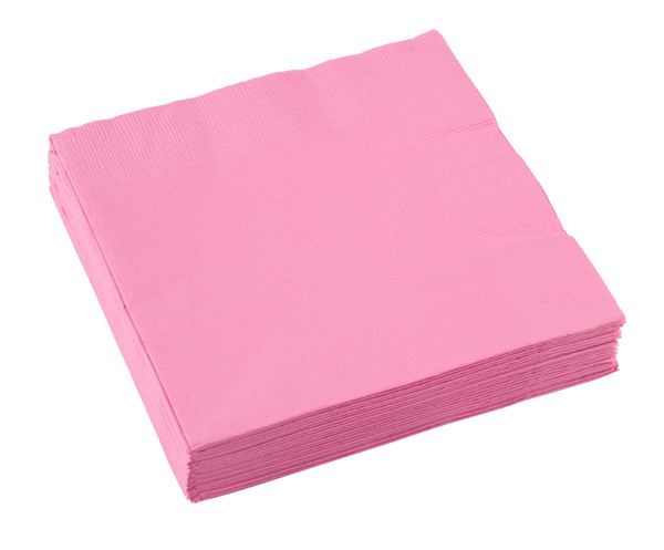 50 serviettes Mila rose clair 33 x 33cm