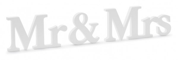 Mr & Mrs lettrage déco blanc 50 x 9,5 cm