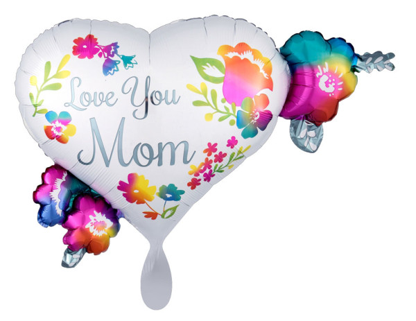 Love you Mom ballon en aluminium coeur 68cm