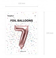 Vorschau: Metallic Zahlenballon 7 roségold 35cm