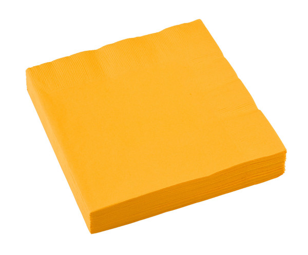 Set of 20 Partytime Paper Napkins Citrine Yellow