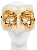 Venezianische Halbmaske weiß-gold