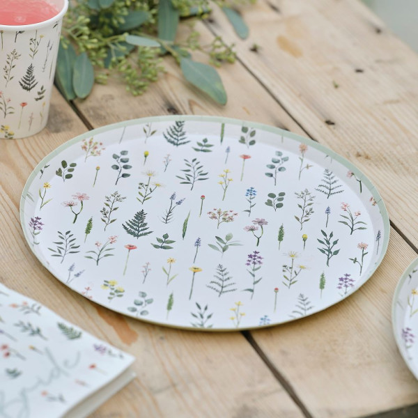 8 Blooming paper plates 24cm