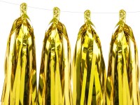 Vorschau: Goldene metallic Tasselgirlande 1,5m x 30cm