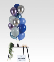 Oversigt: 12 havblå ballonblanding 33cm