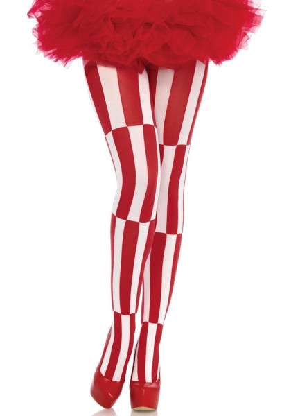 Crazy tights red and white for women