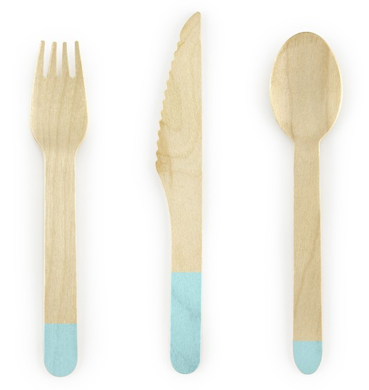 Wooden cutlery Woody mint 18 pieces