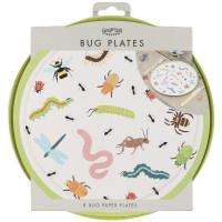 Vista previa: 8 platos de papel desfile de escarabajos de colores 23cm