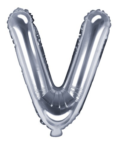 Balon foliowy V srebrny 35cm