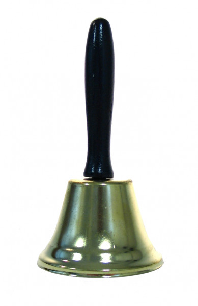 Złoty dzwonek z drewnianą rączką