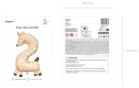 Anteprima: Palloncino foil numero 2 del mondo animale 88 cm