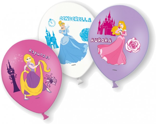 6 palloncini principesse Disney trio 28 cm