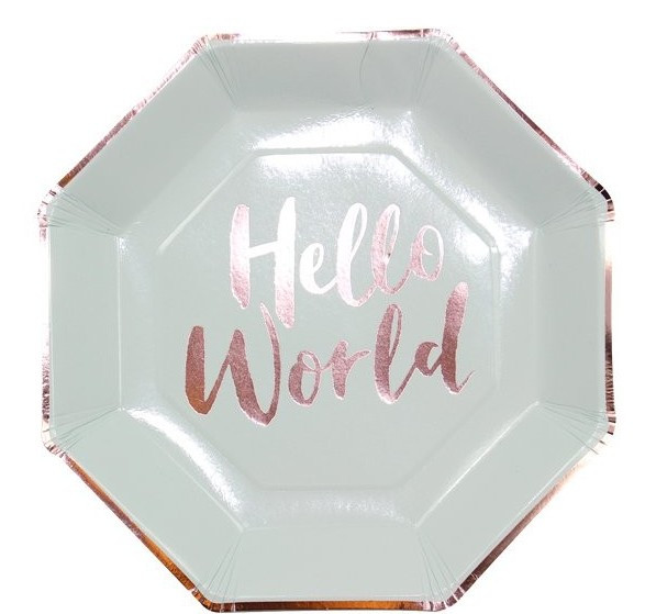 8 Welcome world paper plate 25cm