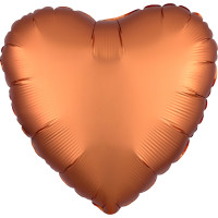 Balon szlachetny satynowy serce bursztyn 43 cm