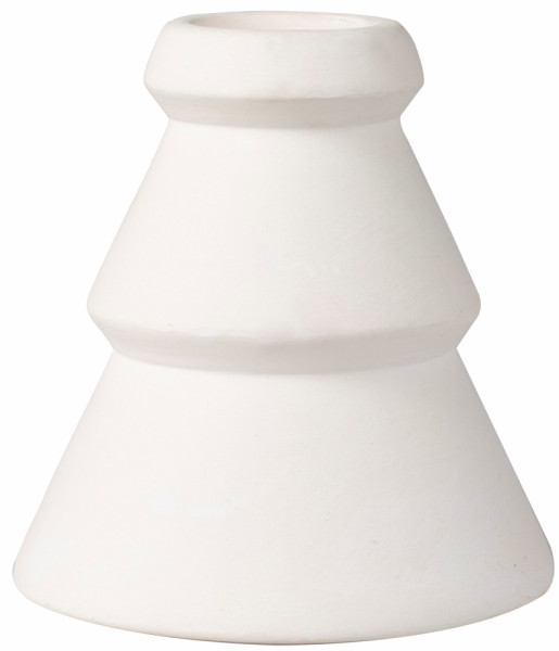 2 weiße Keramik-Kerzenhalter 8cm