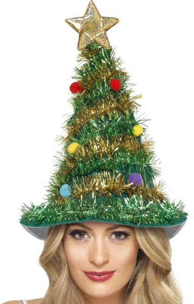 Christmas tree tinsel party hat