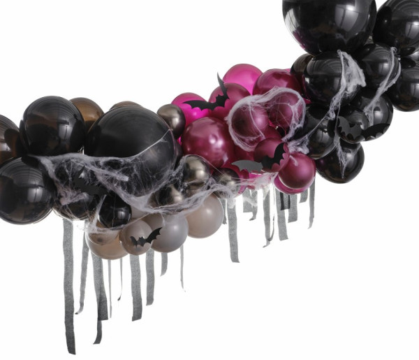 Ballon Arch-Bats and Steamers Berry Black Chrome
