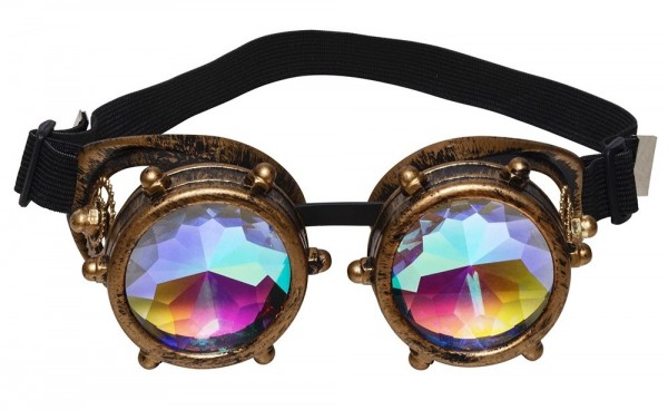 Lunettes steampunk avec lentilles prismatiques
